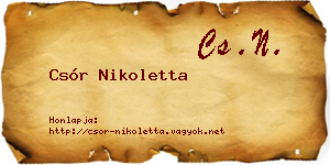 Csór Nikoletta névjegykártya