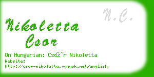 nikoletta csor business card